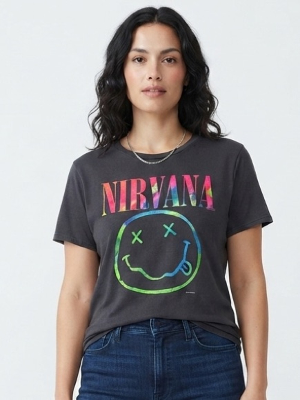 NIRVANA Smiley Face Graphic Tee XXL 21” P2P Charcoal